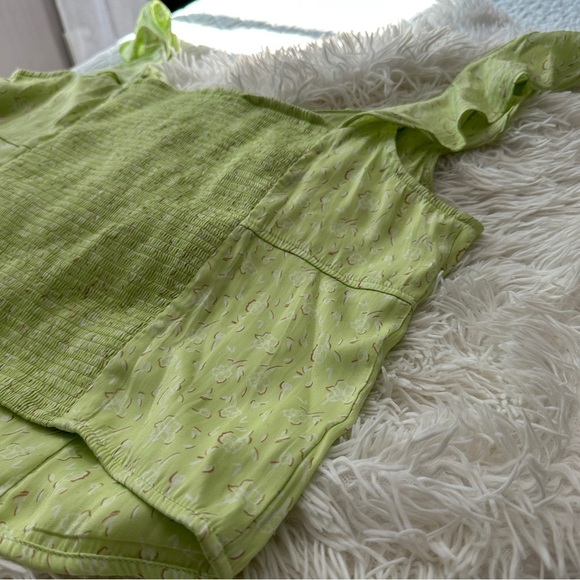 Free People Citrine Combo Ruffle Flutter Sleeve Top Size L - NWT - Picture 7 of 14